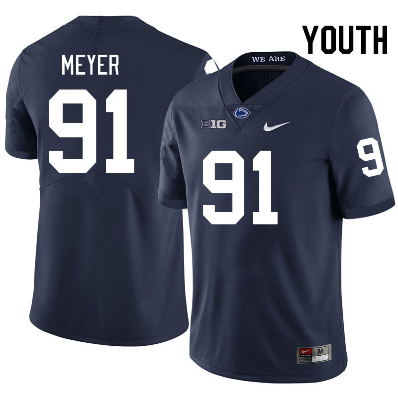 Youth #91 Chase Meyer Penn State Nittany Lions College Football Jerseys Stitched-Navy